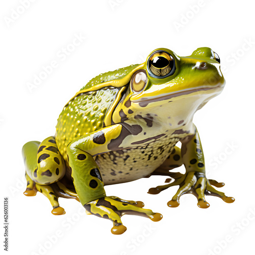 Fototapet green frog isolated on transparent background ,tropical frog isolated ,generativ