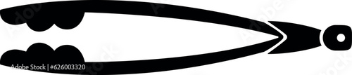 Barbecue kitchen tongs, kitchen cooking tool - vector silhouette picture for sign or logo. Tongs BBQ for icon or sign