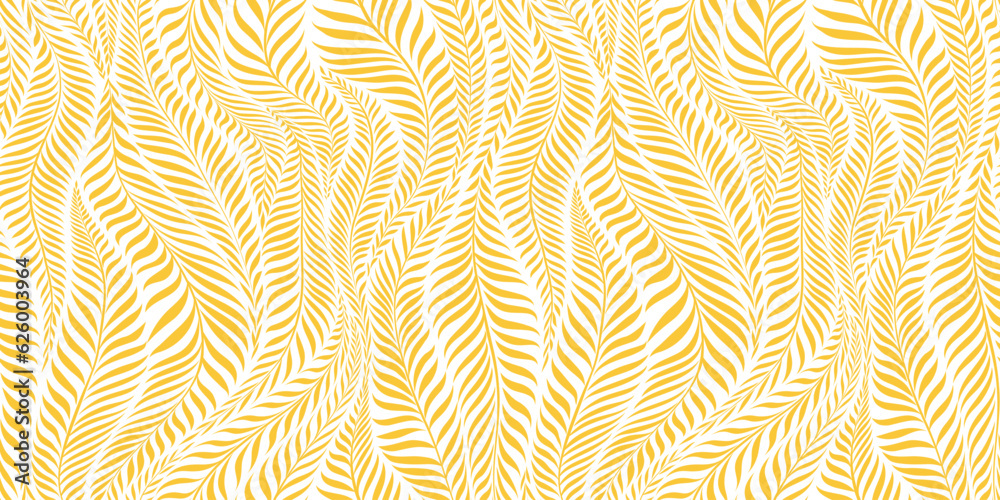 Fototapeta premium Seamless pattern with leaves. Abstract floral background. Vector illustration.