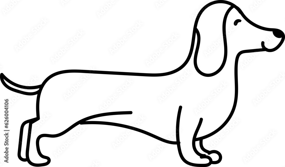 Dachshund dog outline illustration design Stock Vector | Adobe Stock