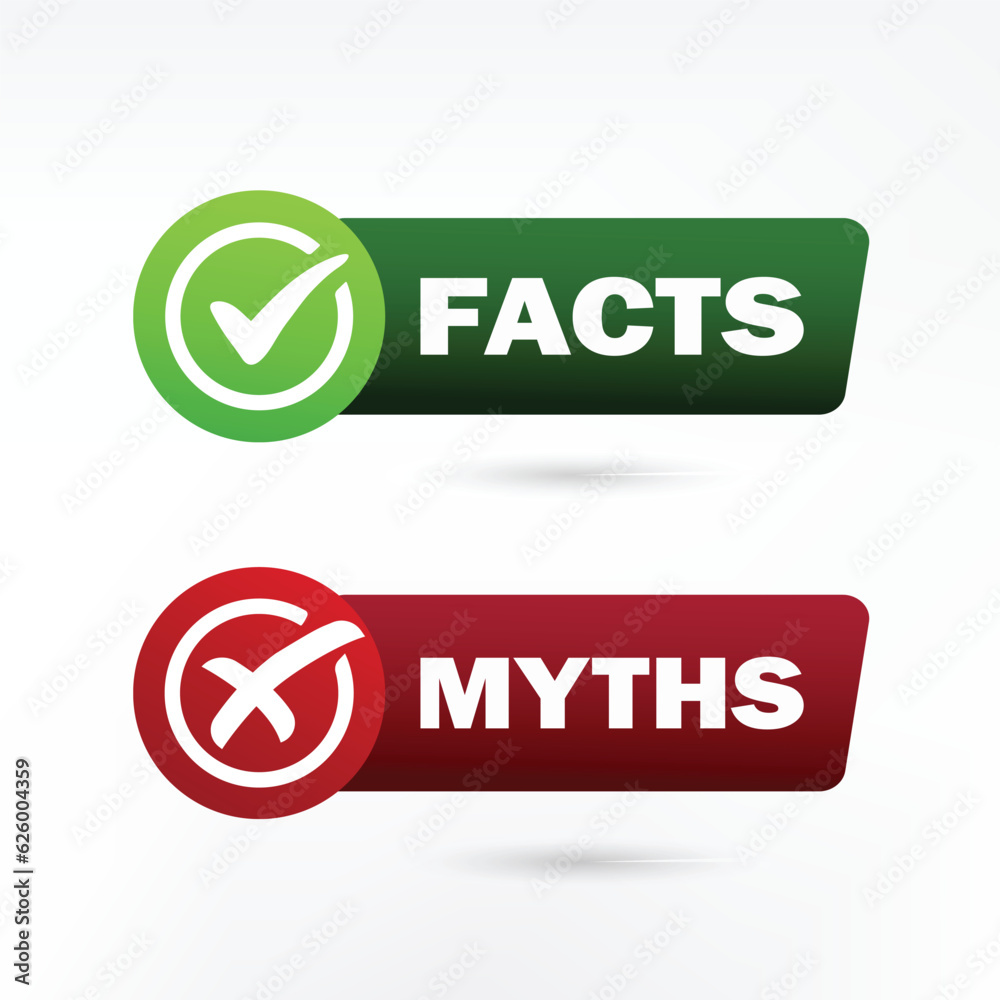 Facts Vs Myths! sign with announcement megaphone Facts Vs Myths! sign with announcement megaphone