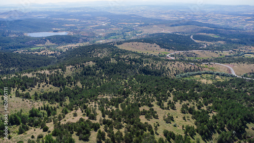 Konya Derbent Ski Center dronw view in summer
