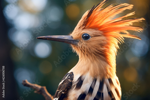 Eurasian hoopoe (Upupa epops) portrait photo