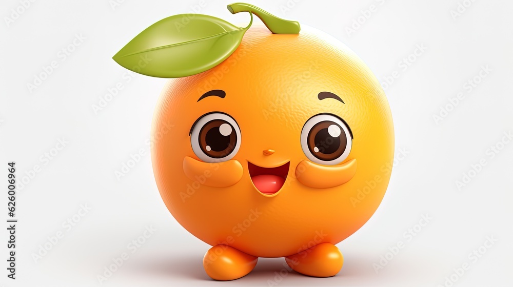 Cute smiling orange fruit emoji, generated by AI Cute smiling orange fruit emoji, generated by AI