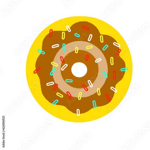 Delicious colorful donuts with all festive flavors on a white background.