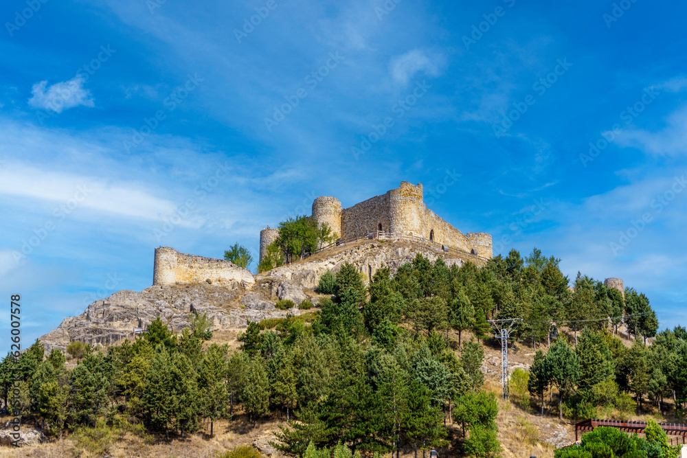 Castle of Aguilar de Campoo, of medieval origin in the town of Aguilar de Campoo, Palencia, Castilla y León, Spain.