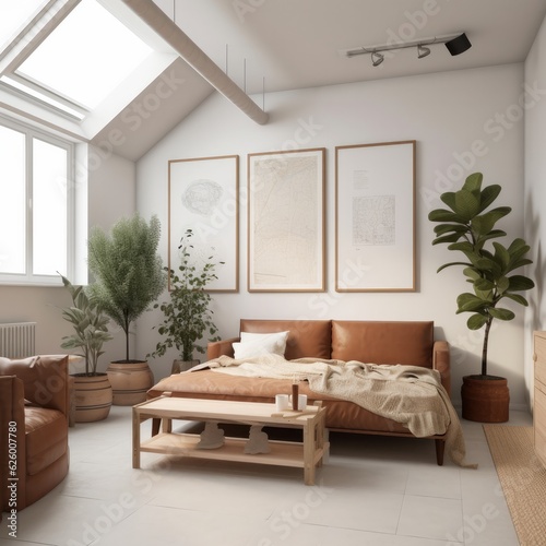 home interior design concept scandinavian interior style bedroom decoration home improvement and renovation beautiful daylight interior bedroom background,ai generate
