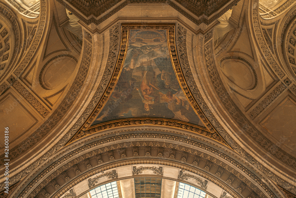 Paintings in dome of The Pantheon of Paris