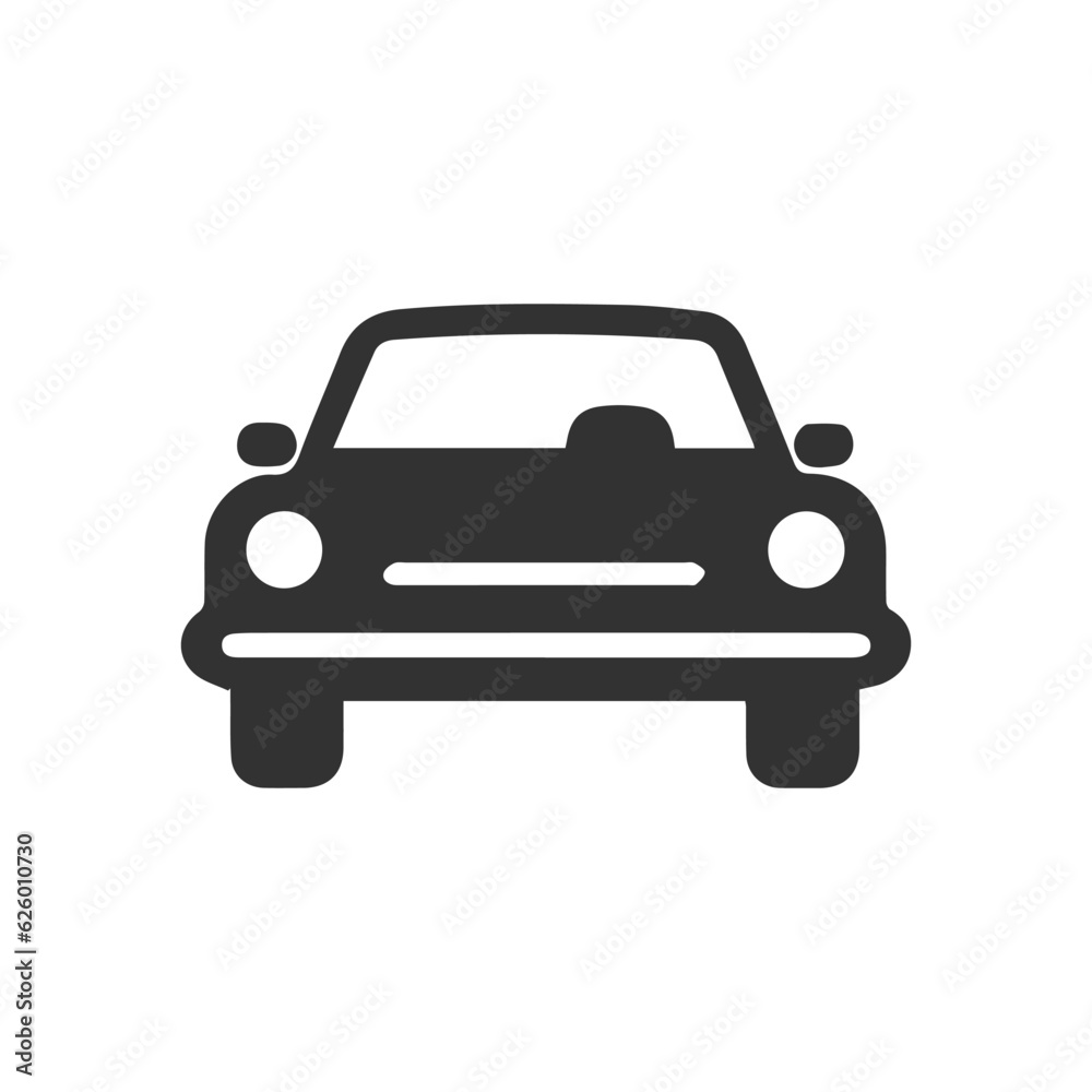Black car icon. Car vector icon on isolated white background. Vehicle sign. Vector illustration. EPS10