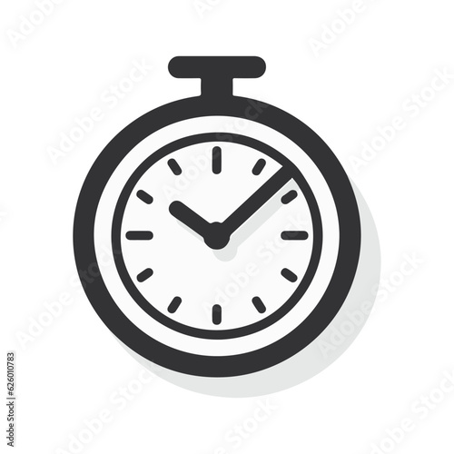 Time and clock icon. Clock icon in trendy flat and line style isolated on background. Icons for date, time, era, duration, period, span, hour, minute, watch, timer, time keeper.