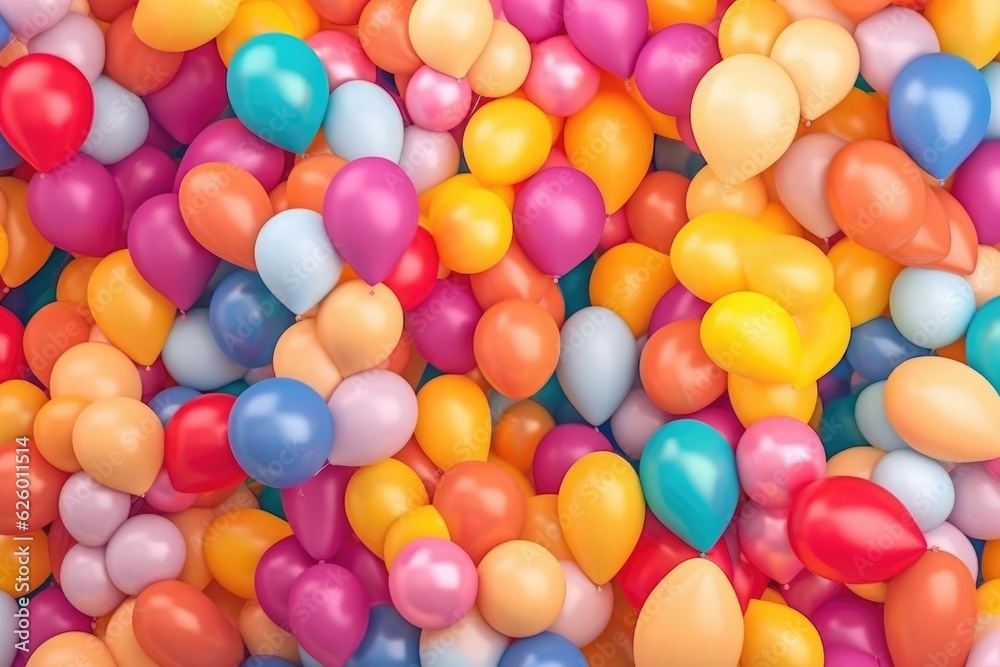 Geometric shapes, pastel spheres abstract background. Generative AI