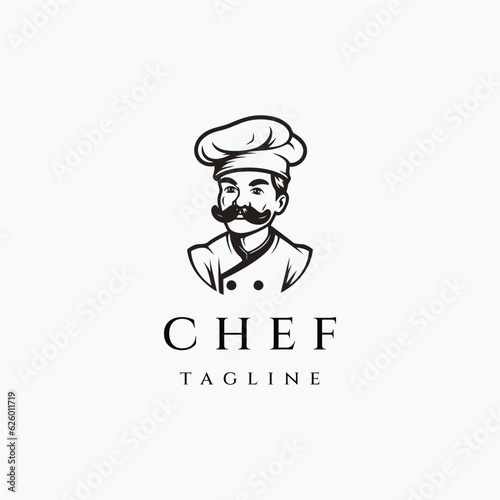 Kitchen chef logo design vector illustration
