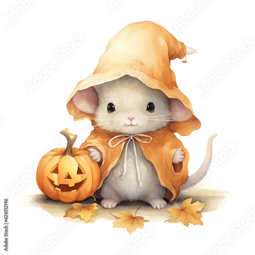 Cute Rat Halloween Watercolor