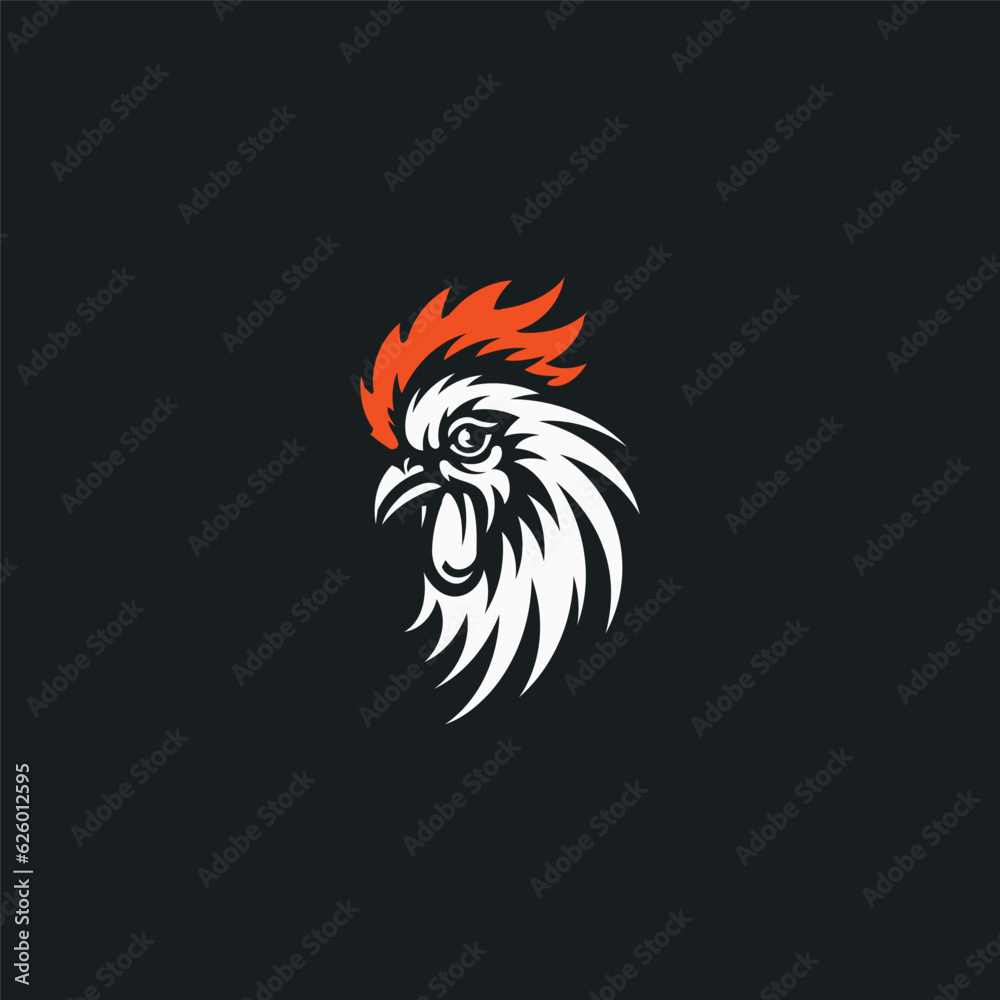 Obraz premium Rooster logo design vector illustration