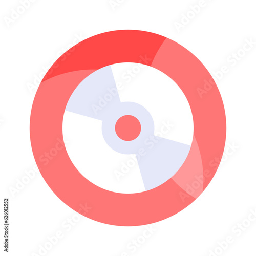 An editable icon of compact disc in flat style, premium vector