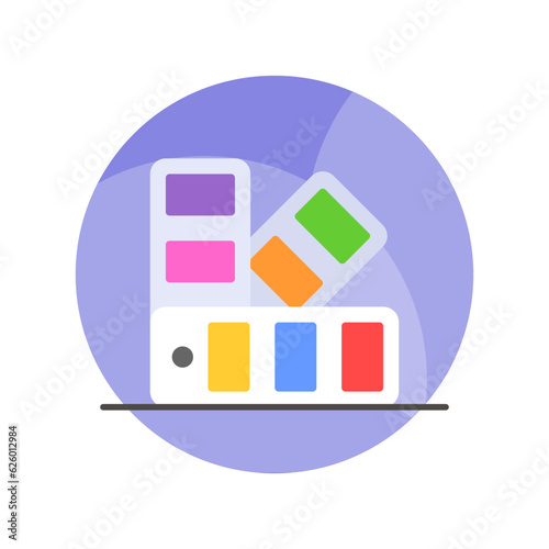 Modern flat vector design of color swatches, color scheme to choose for art