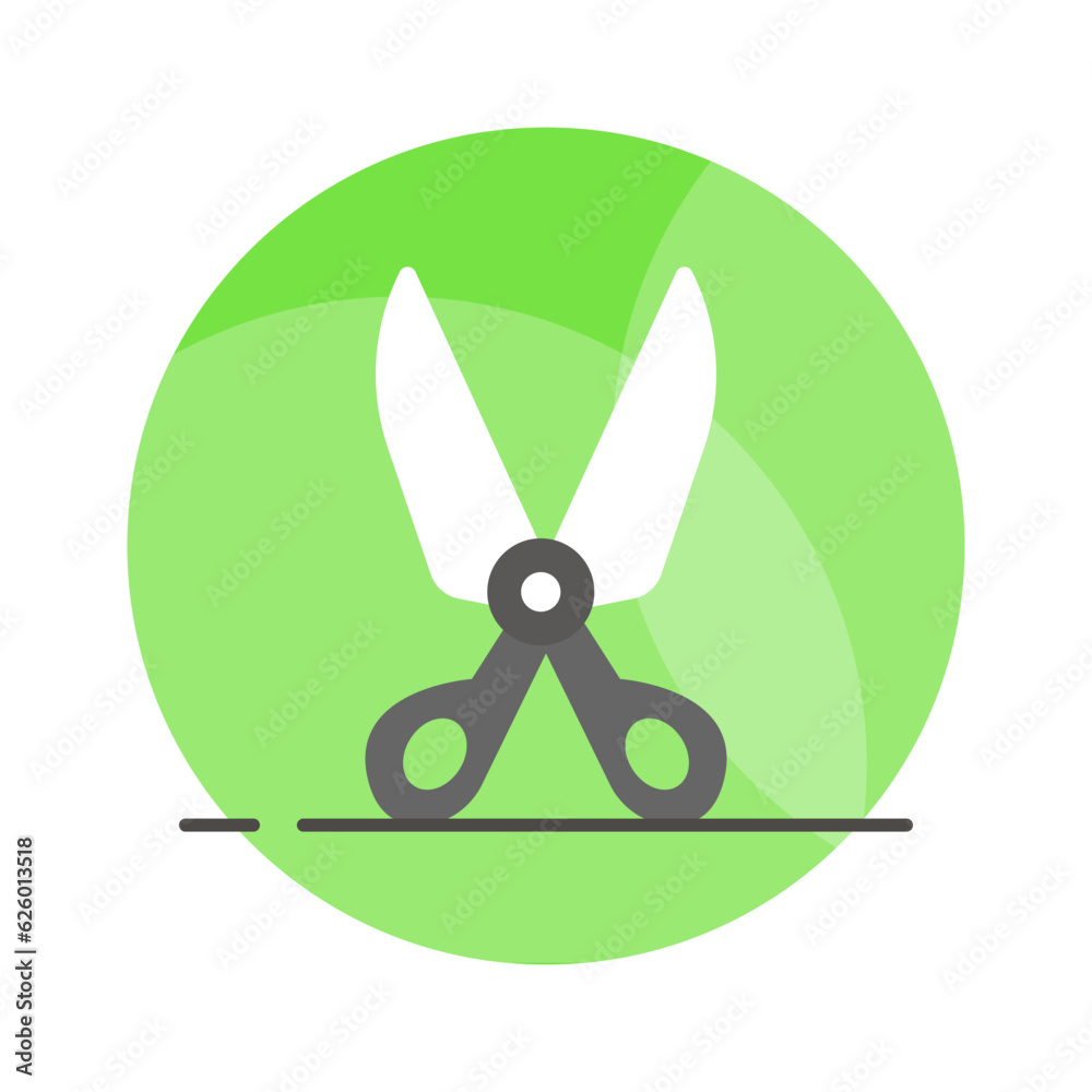 Scissors flat style icon, used for cutting purpose Scissors flat style icon, used for cutting purpose