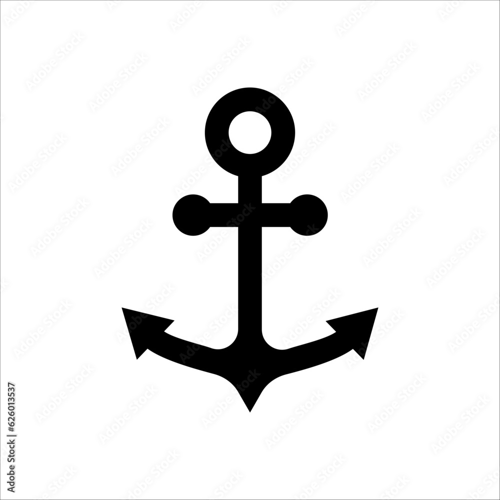 Anchor vector icon logo boat on white background Anchor vector icon logo boat on white background