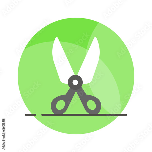 Scissors flat style icon, used for cutting purpose