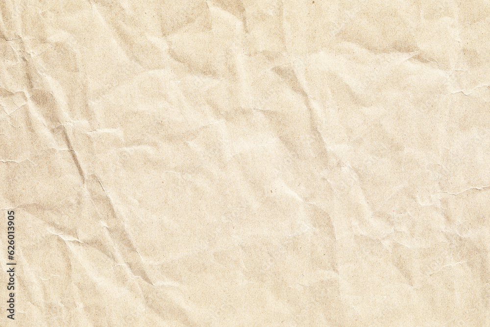 Fototapeta premium Old vintage brown crumpled paper texture