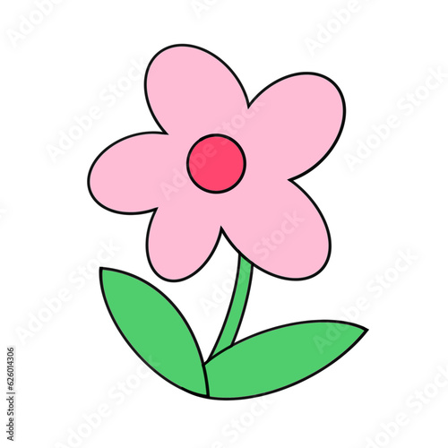 Brightly colored flowers for cute style decoration.