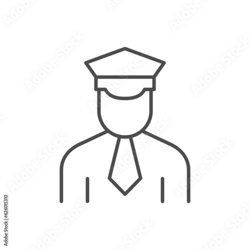 Customs officer line outline icon