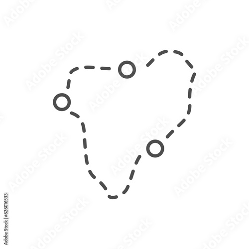 Border cross points line icon
