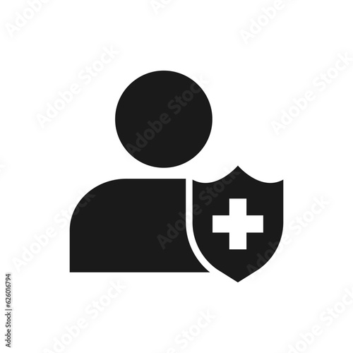 Medical protection flat icon isolated on white background. Vector illustration
