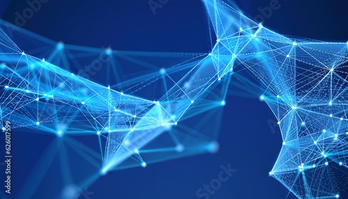 Abstract digital network connection background. Big data background. Technology wallpaper. blue color. Network connection, Generative ai (1)
