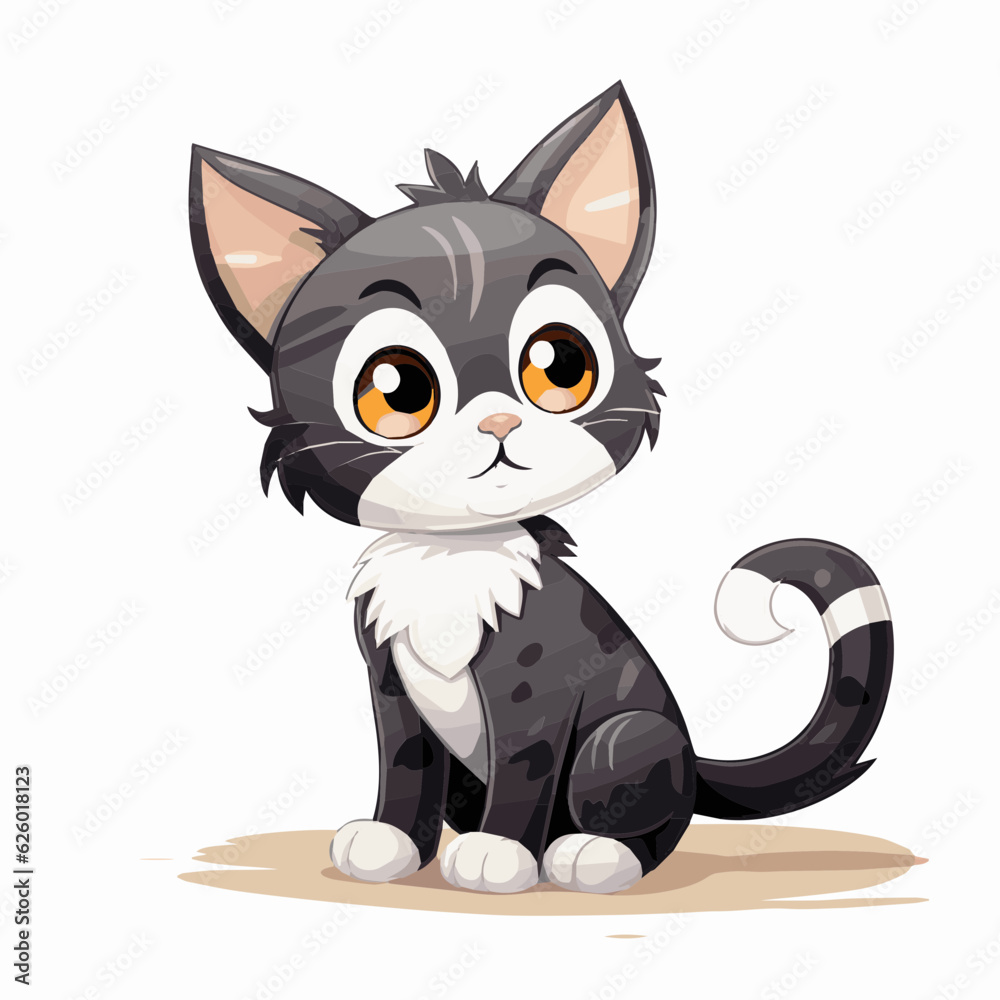 cat cartoon clipart vector white background cat cartoon clipart vector white background