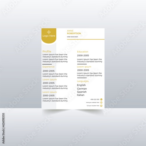 corporate cv design template vector