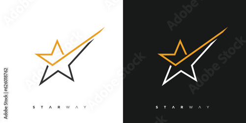 Unique and modern star way logo design