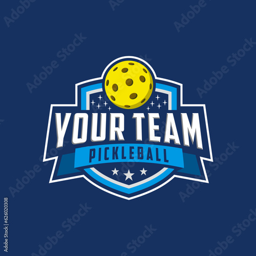 Pickle ball logo design vector illustration image description