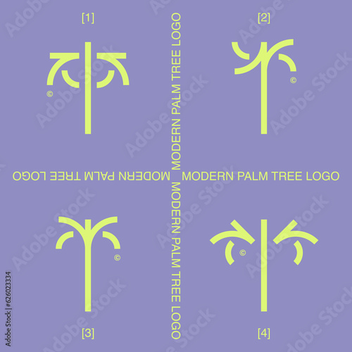 Modern Palm logos for your design. Palm tree. Palm vector illustration. Icon sign.