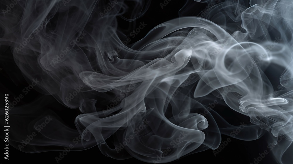 Swirling smoke with black background. Black and white theme Abstract wallpaper