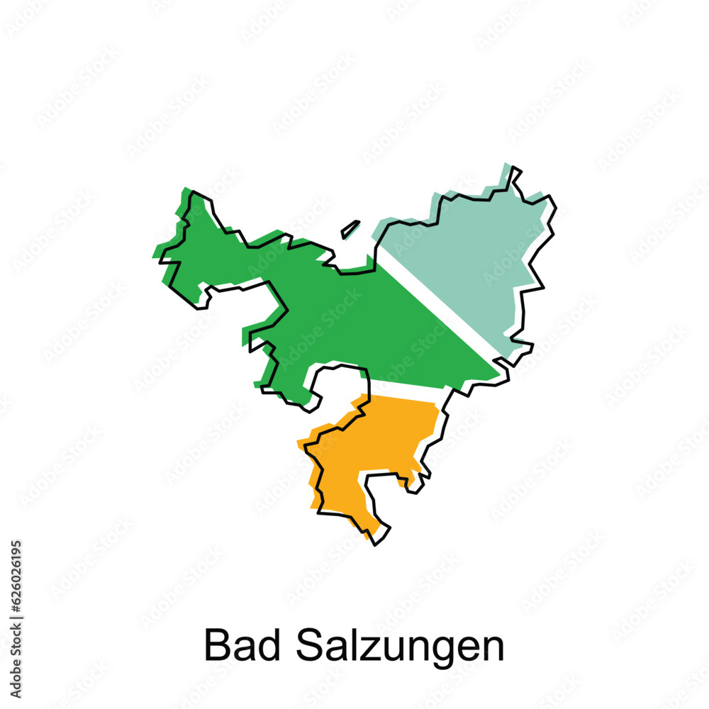 Bad Salzungen map.vector map of the German Country Vector illustration design template on white background