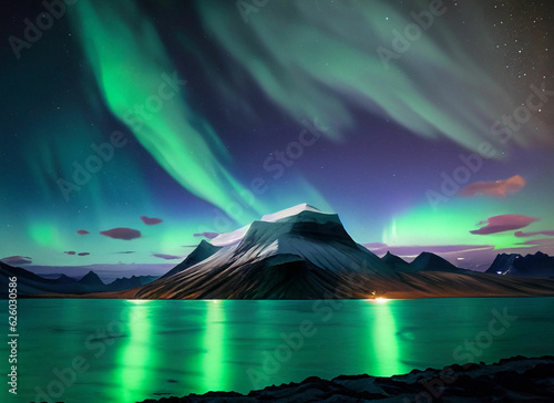 magical mountain under starry night sky  fantasy landscape  stunning illustration 