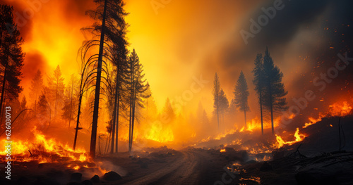 Fury of Nature - Unstoppable Forest Fire in Action © Bartek