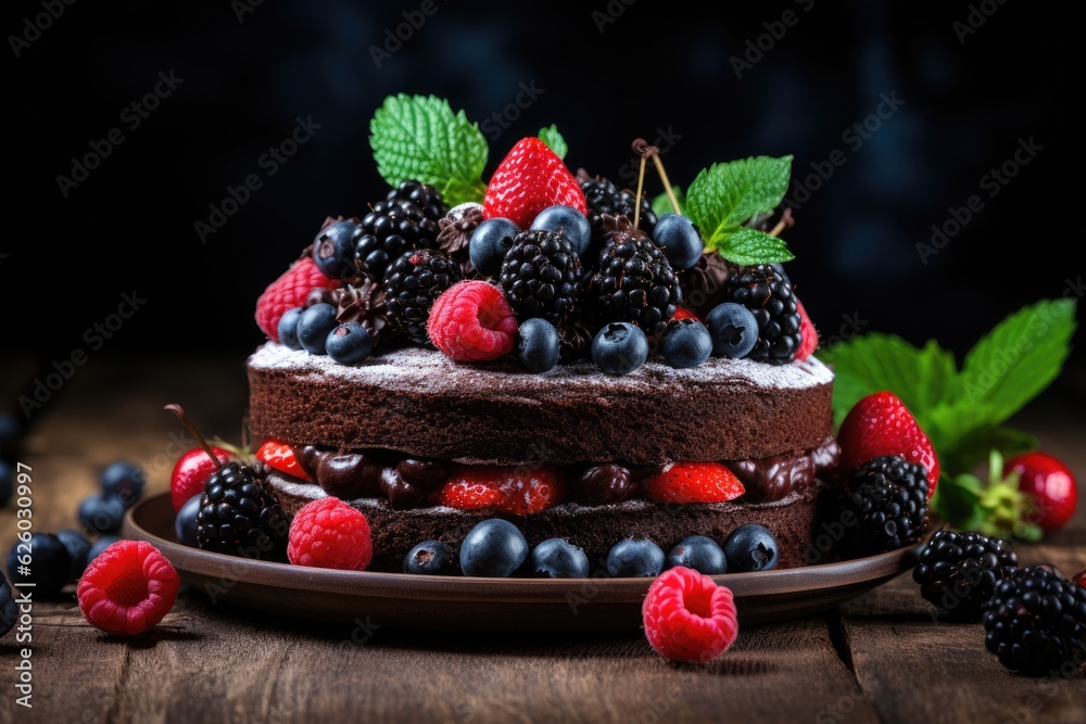 Tasty cake with berries Tasty cake with berries