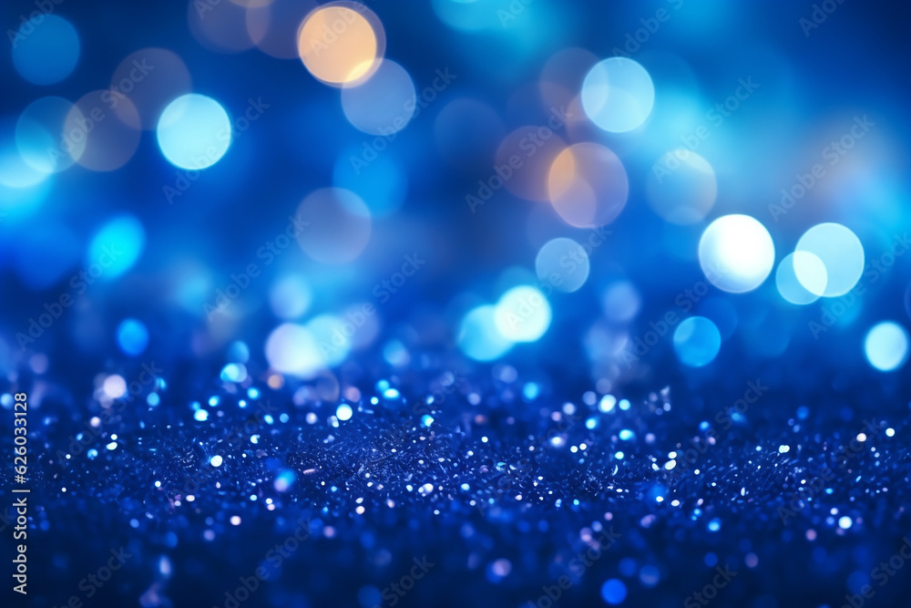 Vibrant glowing blue, glow abstract background with soft defocused lights and pattern