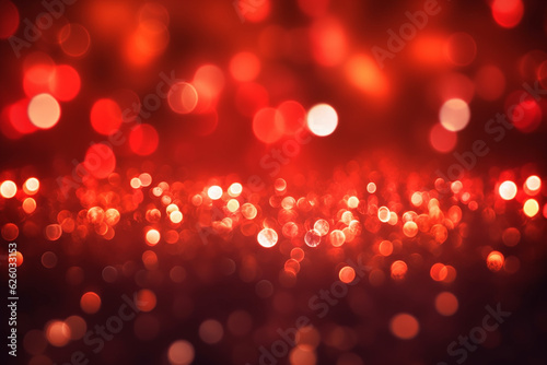 Vibrant glowing red, glow abstract background with soft defocused lights and pattern