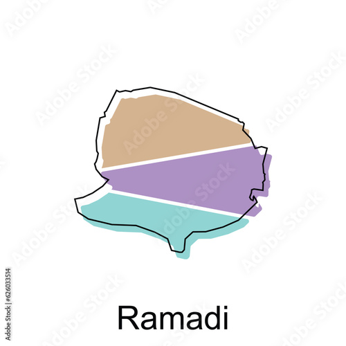 vector map of Ramadi colorful modern outline, High detailed vector illustration vector Design Template, suitable for your company photo