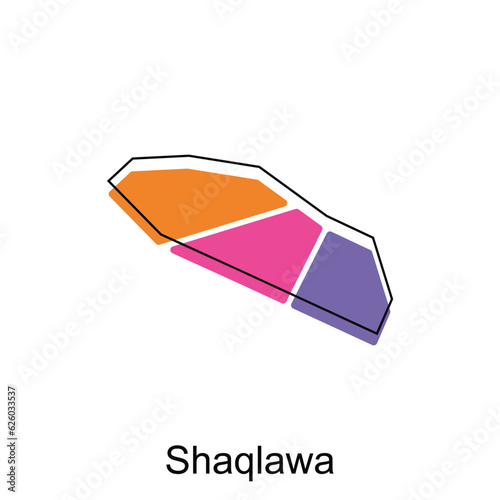 Shaqlawa City of Iraq map vector illustration design template on white background photo