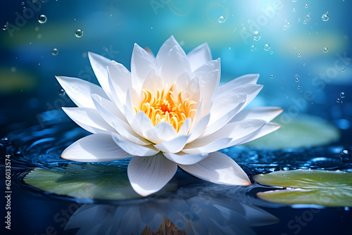 Floating water lily in the pond