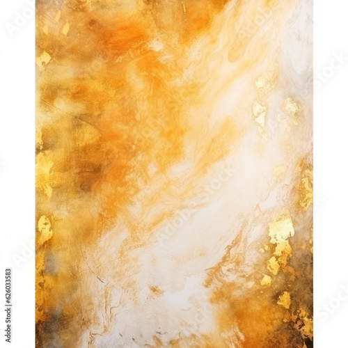 AI Generative, Abstract golden watercolor art carpet background pattern, modern painting