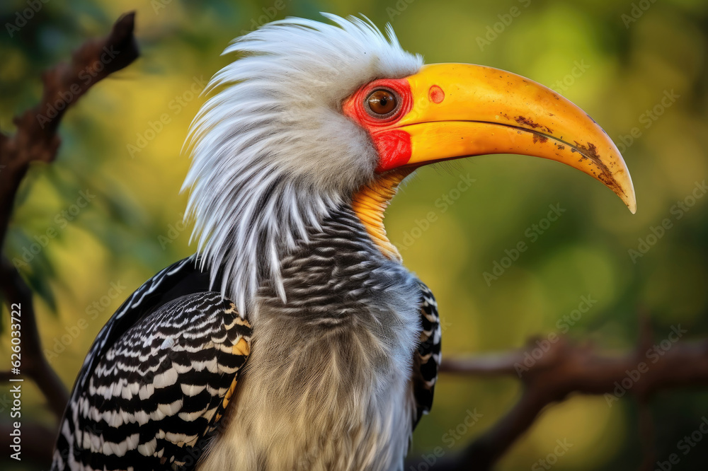 Fototapeta premium Yellow-billed hornbill close up