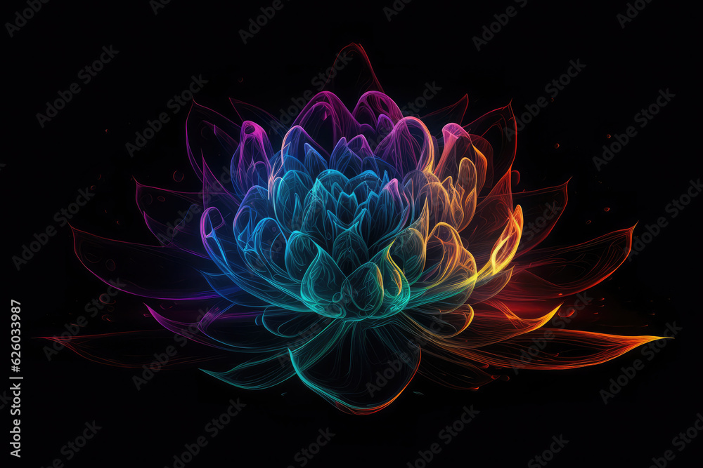 Obraz premium Abstract lotus flower, generative AI