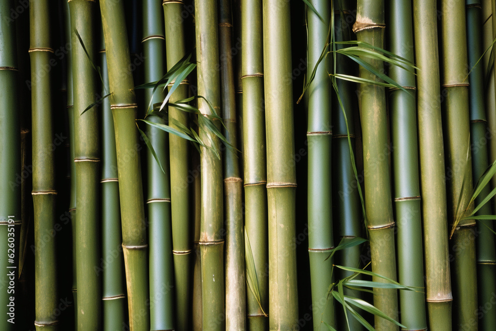 Many bamboo stalks on background. generative ai Many bamboo stalks on background. generative ai
