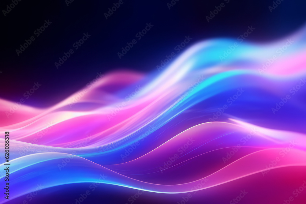 Futuristic background with pink, blue neon waves. Generated ai. Futuristic background with pink, blue neon waves. Generated ai.