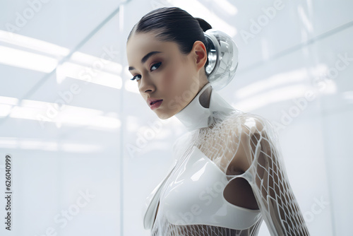 Wallpaper Mural A model in a futuristic and edgy pose embracing innovation Torontodigital.ca